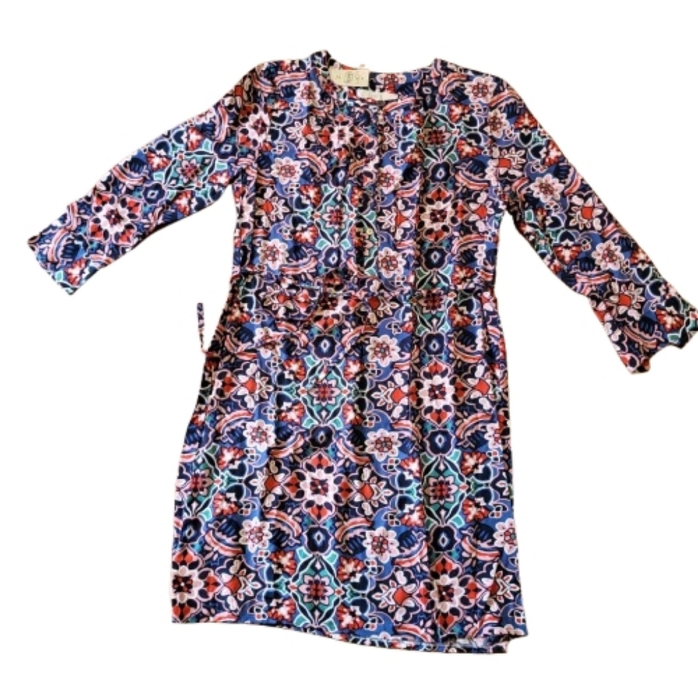 Ann Taylor‎ Loft Long Sleeve Stained Glass Shirt Dress NWT Women's Small Petite